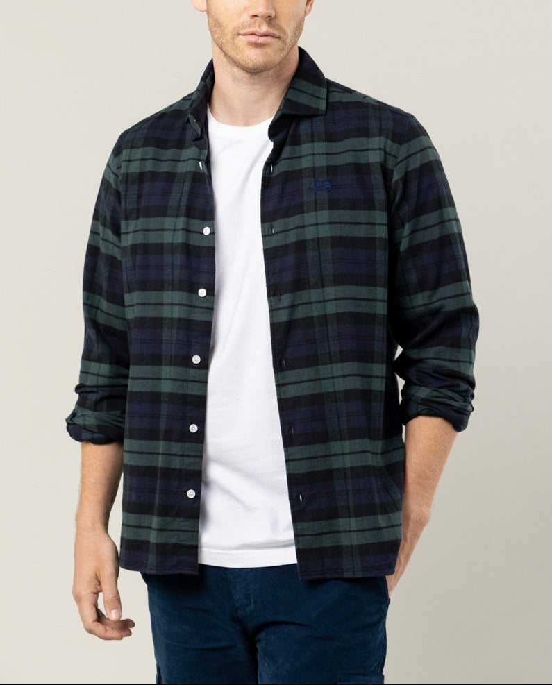 Camisa xadrez Camden verde escuro
