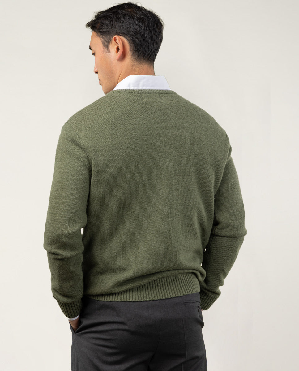 Jersey v neck wool verde