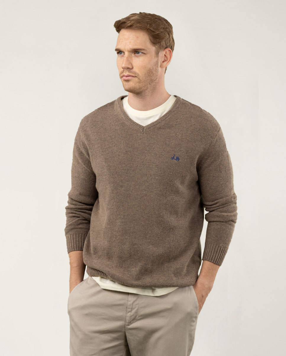 Jersey v neck wool topo