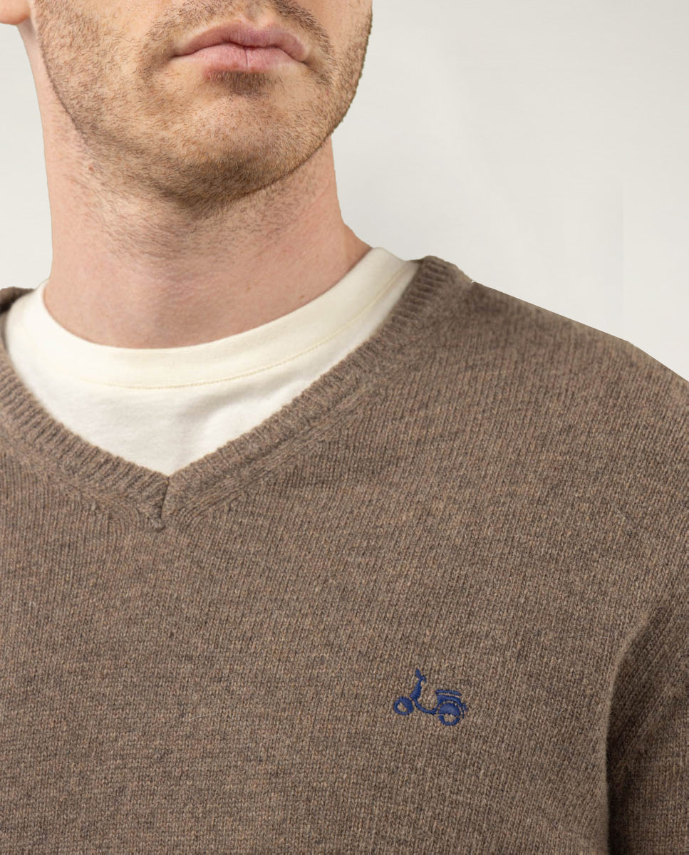 Jersey v neck wool topo