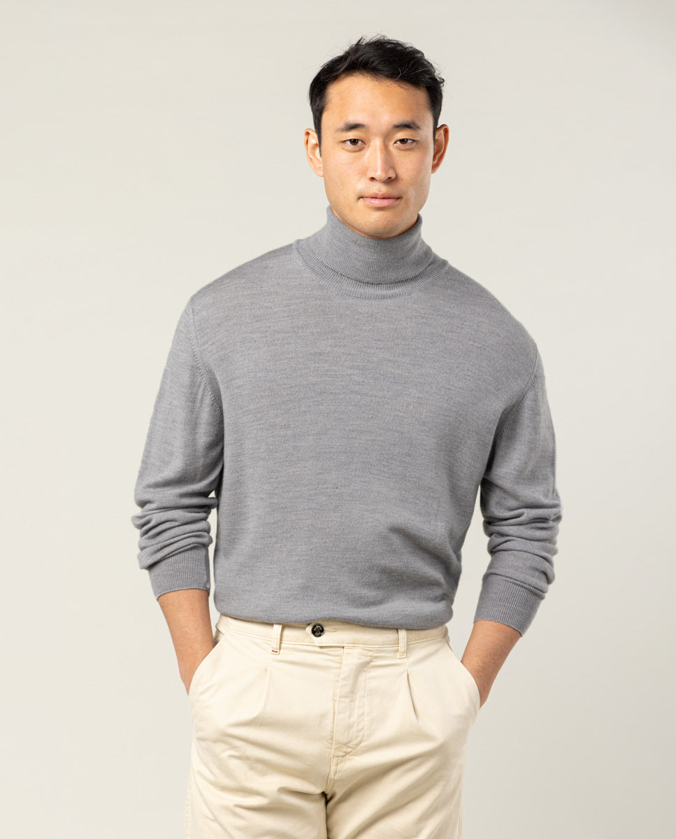 Jersey turtle neck gris claro