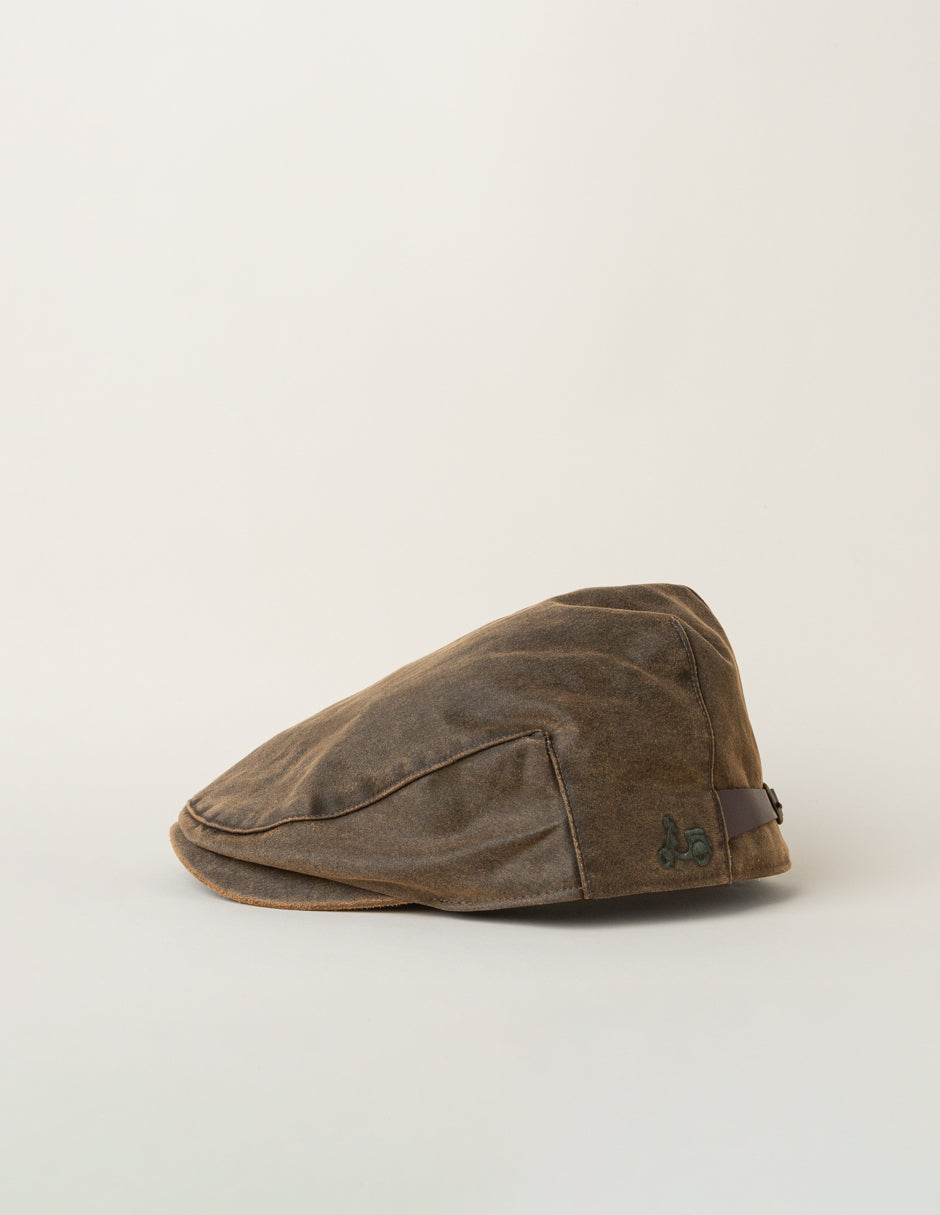 Flat cap encerada verde